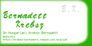 bernadett krebsz business card